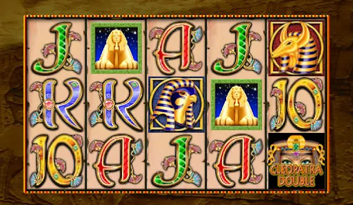 Cleopatra Slots – main reels view with Cleopatra Wild symbol